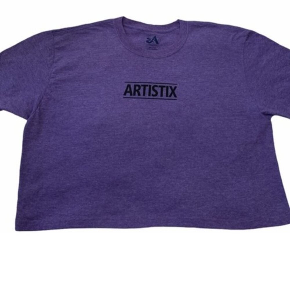 Artistix Short Sleeve Cotton Wide Top in Purple. XL